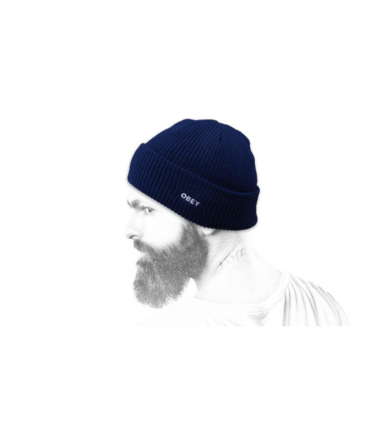 Berretto Obey blu scuro Future Beanie poseidon